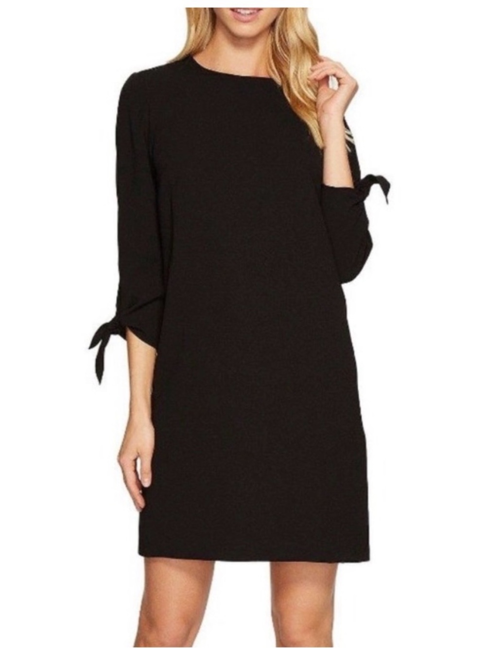 CeCe Tie Sleeve Shift Dress - Black